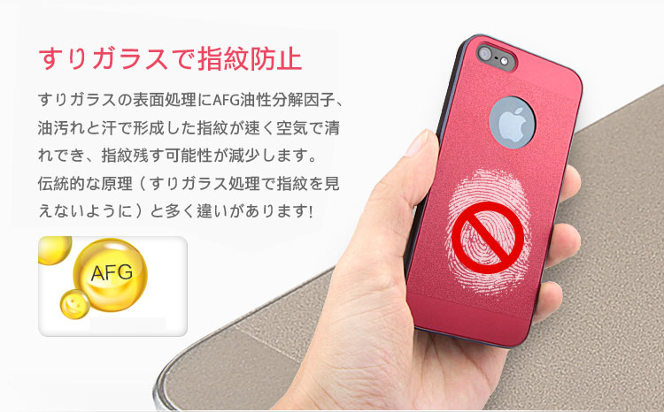 すりガラスの表面処理にAFG油性分解因子、油汚れと汗で形成した指紋が速く空気で清れでき、指紋残す可能性が減少します。伝統的な原理（すりガラス処理で指紋を見えないように）と多く違いがあります！